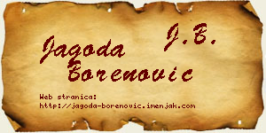 Jagoda Borenović vizit kartica